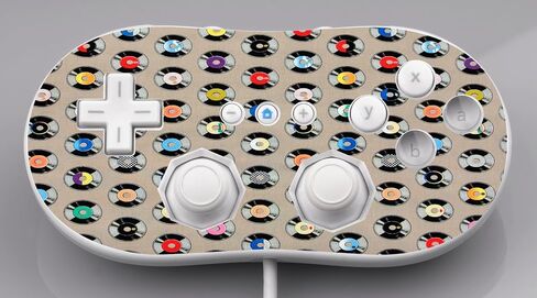 Colorful Records DVD Music Movies Pattern Vinyl Decal Sticker Skin by Debbie's Designs for Wii Classic Controller in Saudi Arabia