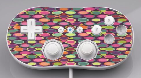 Fun Circles Pattern Lots of Purple Vinyl Decal Sticker Skin by Debbie's Designs for Wii Classic Controller in Saudi Arabia