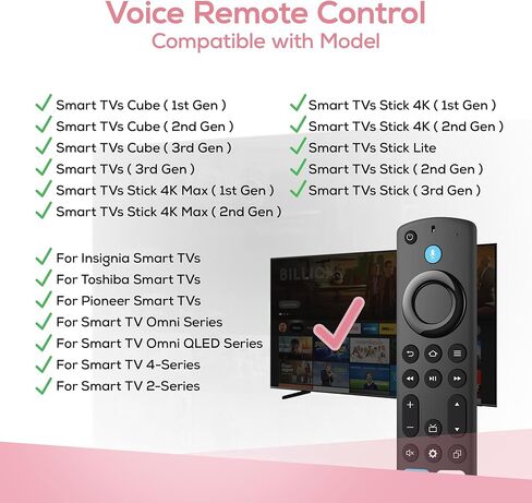 جهاز تحكم عن بعد صوتي بديل لسلسلة Fire، مكعب/عصا التلفزيون، متوافق مع 4K Max/4K (الجيل الأول/الثاني)، (الجيل الثاني/الثالث)/Lite/HD، جهاز التحكم عن بعد Firestick مناسب للتلفزيون الذكي Insignia/Pioneer in Saudi Arabia