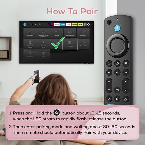جهاز تحكم عن بعد صوتي بديل لسلسلة Fire، مكعب/عصا التلفزيون، متوافق مع 4K Max/4K (الجيل الأول/الثاني)، (الجيل الثاني/الثالث)/Lite/HD، جهاز التحكم عن بعد Firestick مناسب للتلفزيون الذكي Insignia/Pioneer in Saudi Arabia