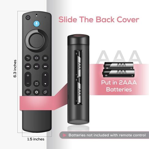 جهاز تحكم عن بعد صوتي بديل لسلسلة Fire، مكعب/عصا التلفزيون، متوافق مع 4K Max/4K (الجيل الأول/الثاني)، (الجيل الثاني/الثالث)/Lite/HD، جهاز التحكم عن بعد Firestick مناسب للتلفزيون الذكي Insignia/Pioneer in Saudi Arabia