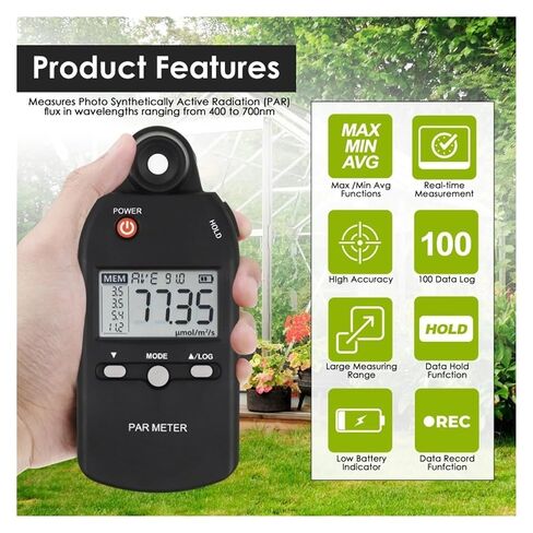 Professional PAR Meter PPFD Tester with Quantum Sensor for Plant Growth 400–700 nm in Saudi Arabia