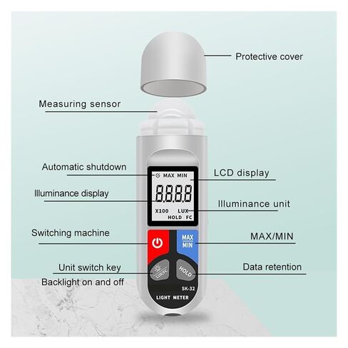 Digital Lux Meter Illuminometer 0–200,000 Pocket Light with LCD Display in Saudi Arabia