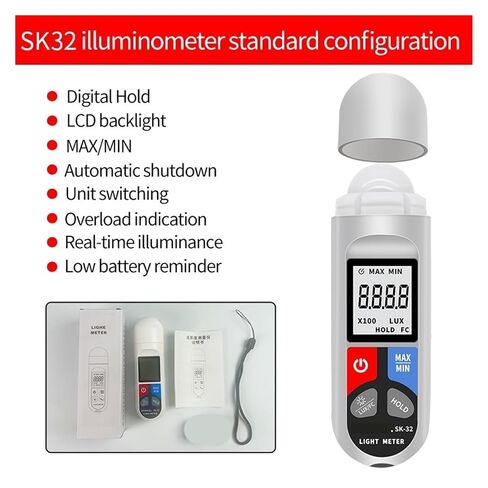 Digital Lux Meter Illuminometer 0–200,000 Pocket Light with LCD Display in Saudi Arabia