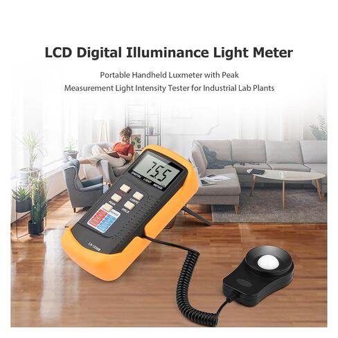 مقياس الإضاءة الرقمي للإضاءة 200-200,000 لوكس مقياس ضوئي LCD محمول مع قياس الذروة in Saudi Arabia