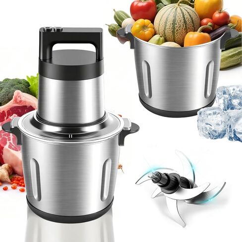 Food Processor Large Capacity,6L Electric Meat Grinder for Home,1200W Heavy Duty Food Grinder Chopper with 2 Speed& 6 Blades,Stainless Steel Bowl,Vegetable Electric Chopper for Onion, Nuts in Saudi Arabia