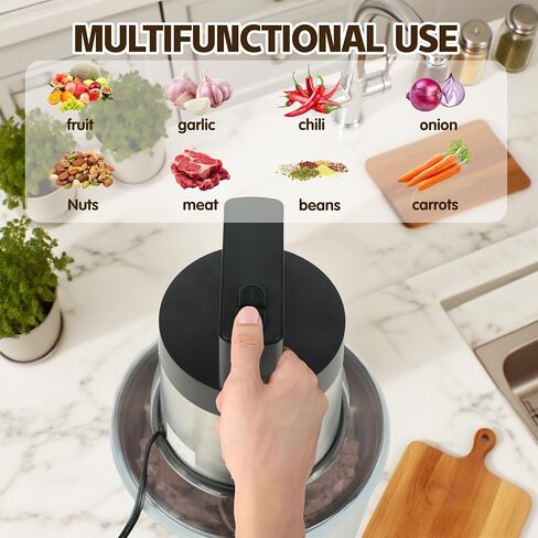 Food Processor Large Capacity,6L Electric Meat Grinder for Home,1200W Heavy Duty Food Grinder Chopper with 2 Speed& 6 Blades,Stainless Steel Bowl,Vegetable Electric Chopper for Onion, Nuts in Saudi Arabia