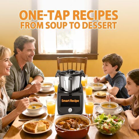 Smart Food Processor All-in-One Cooking Machine 3.0L Multifunctional Kitchen Appliance with Built-in Scale 7 inch Touch Screen 12 Speed Control Self-Cleaning 1000W Heating and Blending System (Black) in Saudi Arabia