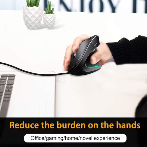 Wired Vertical Mouse, Optical Ergonomic Mouse with 4 Adjustable 800/1200/2000/3200, 5 Buttons USB Computer Mouse, Better for Large and Medium Sized Hands in Saudi Arabia