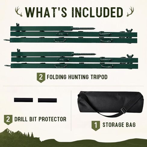 2PCS Hunting Camouflage Branch Stand Portable, Foldable Outdoor Concealment Stand with Storage Bag and Drill Bit Protector; Ideal for Hunting Turkeys and Deer (Branches and Leaves Not Included) in Saudi Arabia
