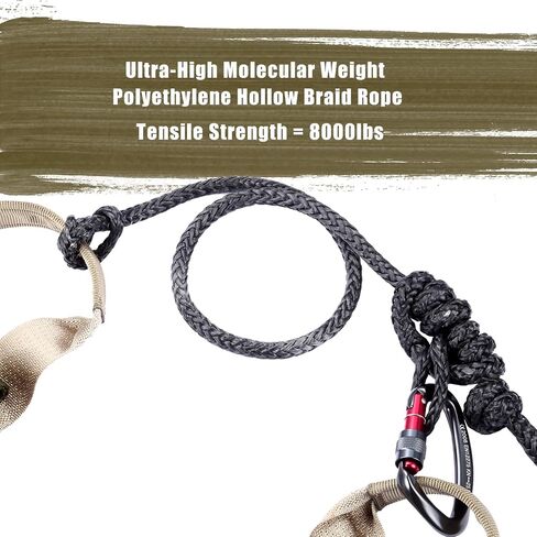 QOGIR Saddle Hunting Bridge Rope, Adjustable Tree Saddle Bridge Replacement, Durable 350 lb Rated Hunting Bridge Rope, Fits All Saddles, Saddle Hunting Safety Tether Rope in Saudi Arabia