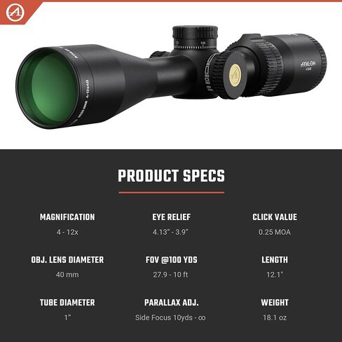 Athlon Optics Neos HMR 4-12x40 SFP Center-X MOA in Saudi Arabia