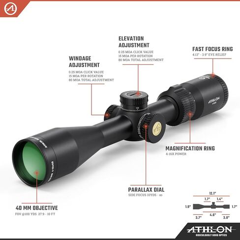 Athlon Optics Neos HMR 4-12x40 SFP Center-X MOA in Saudi Arabia