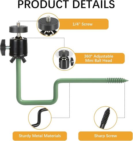 5 Pack Trail Camera Mount, 360 Swivel Adjustable Durable Steel Construction Camera Tree Mount Screw in Holder for Hunting, Excellent Material and Easy to Install in Kuwait
