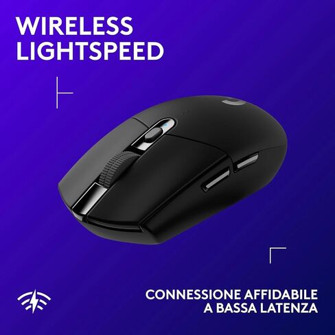 Logitech G305 Lightspeed Wireless Gaming Mouse, Hero Sensor, 12,000 DPI, Lightweight, 6 Programmable Buttons, 250h Battery Life, On-Board Memory, PC/Mac - Black (German Packaging) in Saudi Arabia