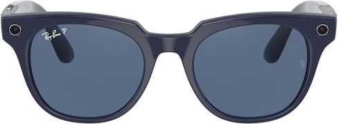 Ray-Ban Stories | Meteor Square Smart Glasses, Shiny Blue/Dark Blue Polarized, 51 mm in Saudi Arabia