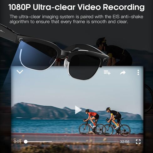نظارات Yowow BIT AI الذكية مع كاميرا بدقة 8 ميجابكسل، صور بدقة 4K، تسجيل فيديو بدقة 1080 بكسل، ترجمة فورية، التعرف على الصور بالذكاء الاصطناعي، الاتصال عبر البلوتوث، صوت مفتوح للأذن، بطارية 290 مللي أمبير في الساعة، عدسات فوتوكروميك in Saudi Arabia