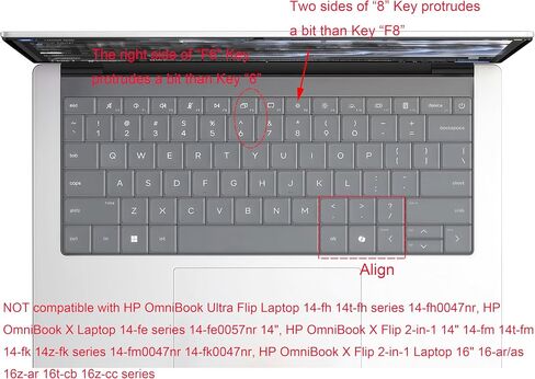غلاف لوحة المفاتيح متوافق مع كمبيوتر محمول HP OmniBook Ultra 2026 مقاس 14 بوصة 14/14t-kd 14-kg وHP OmniBook X/X Flip Laptop 14/14t-ka 14/14t-kb 14/14z-kc (ليس لسلسلة 14-fk/fm/fe 16-ar/cb/cc) شفاف in Saudi Arabia