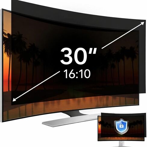 30 inch Computer Privacy Screen Filter for 16:10 Aspect Ratio Widescreen Monitor,30in Curved Computer Monitor Privacy Shield Anti Glare Eye Protection, Anti-Scratch Removable Protector Film in Saudi Arabia