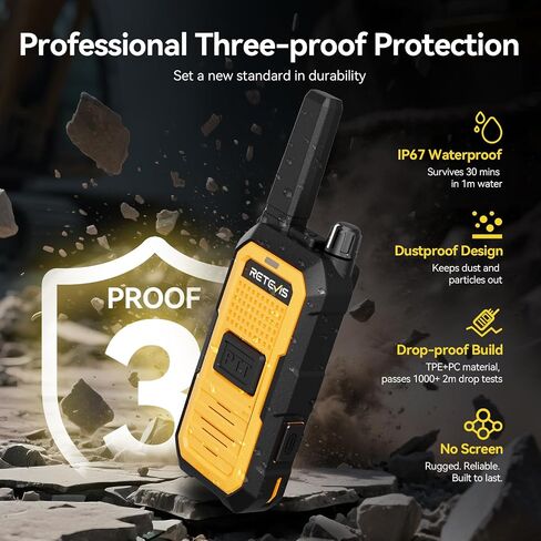 Retevis RB48A Industrial IP67 Waterproof Walkie Talkies Long Range, 6 Pack in Saudi Arabia