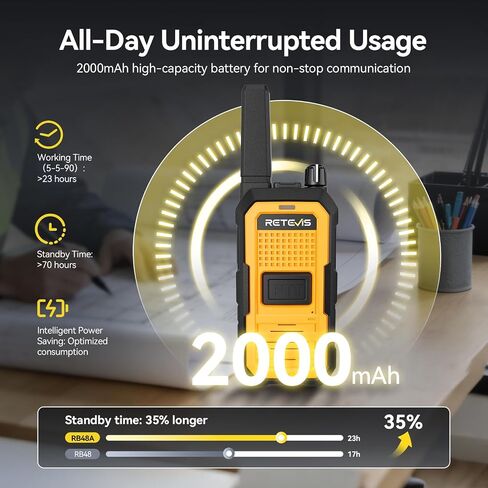 Retevis RB48A Industrial IP67 Waterproof Walkie Talkies Long Range, 6 Pack in Saudi Arabia