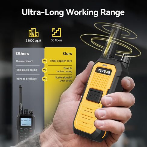 Retevis RB48A Industrial IP67 Waterproof Walkie Talkies Long Range, 6 Pack in Saudi Arabia