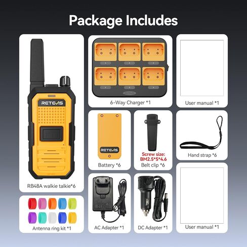 Retevis RB48A Industrial IP67 Waterproof Walkie Talkies Long Range, 6 Pack in Saudi Arabia