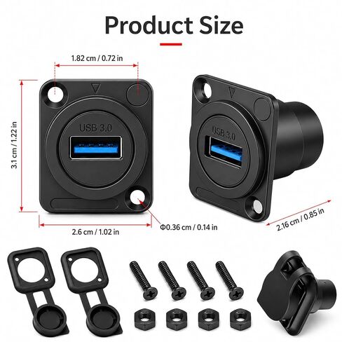 2 حزمة USB 3.0 مقبس مقاوم للماء منفذ واحد USB-3.0 ذكر إلى ذكر محول تركيب السيارة على شكل حرف D USB لوحة جبل موصل لحام عالي السرعة محول واجهة تمديد البيانات للوحة قيادة قارب السيارة in Saudi Arabia
