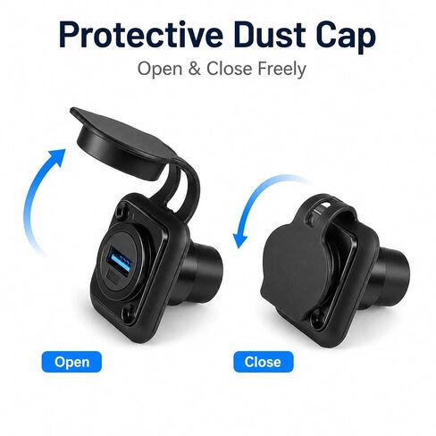 2 حزمة USB 3.0 مقبس مقاوم للماء منفذ واحد USB-3.0 ذكر إلى ذكر محول تركيب السيارة على شكل حرف D USB لوحة جبل موصل لحام عالي السرعة محول واجهة تمديد البيانات للوحة قيادة قارب السيارة in Saudi Arabia