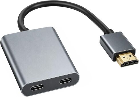 محول ubrokeifixit HDMI إلى USB-C محول HDMI ذكر أحادي الاتجاه (المصدر) إلى USB-C أنثى (عرض) لنظارات AR، والتبديل، وXbox، والكمبيوتر المحمول، والكمبيوتر الشخصي، وشاشة محمولة 4K 60 هرتز (رمادي) in Saudi Arabia