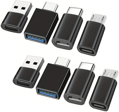 8pcs USB to USB C Adapter, Micro USB to USB C Female Male Converter Connector for Laptop Car Smartphone Headphone Mic PC in Saudi Arabia