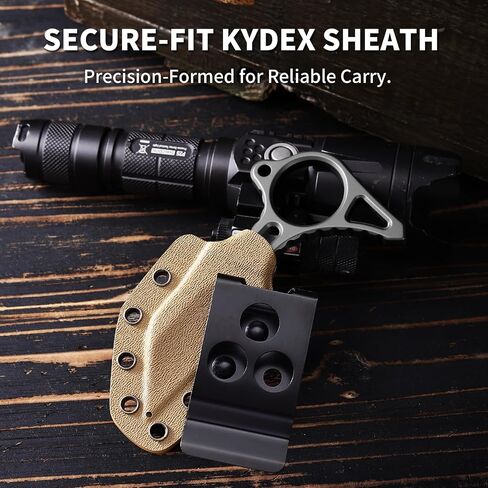 EDC Fixed Blade Knife with Sheath, Camping Knife Fixed Blade 2.2" DC53 Steel Outdoor Survival Blade Full Tang Hunting Knives for Men Women IB-04, Silver in Saudi Arabia