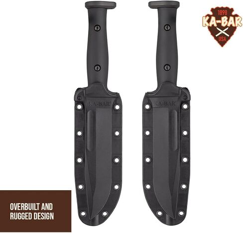 KA-BAR Slabby Fixed Blade Knife 6.86" Clip Point 1095 Cro-Van Black Blade Glass Reinforced Nylon (GRN) Handle Black in Saudi Arabia