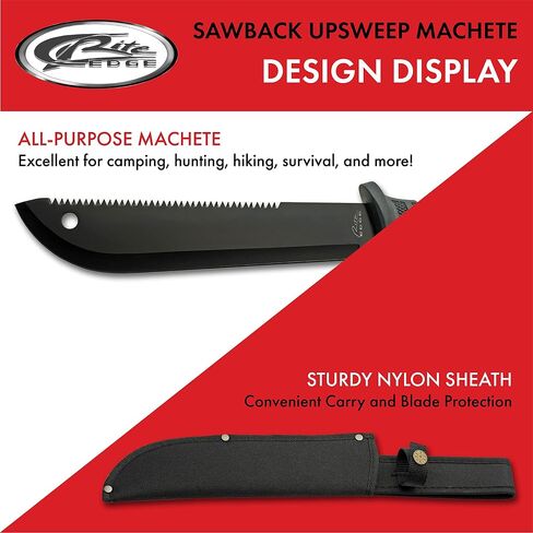 SZCO Full Tang Hunting Knife 15.25 Inch - Slate Machete Camping Knifes with Rubberized Handle, Stainless Steel Blade & Sheath - Pocket Knife for Hunting & Camping - Knives for Men in Saudi Arabia