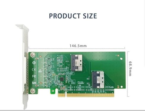 بطاقة توسيع SlimSAS إلى U.2 PCIe 4.0 إلى 2 منفذ SFF-8654 4i NVMe in Saudi Arabia