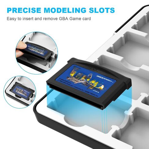 32-Slot Magnetic Game Cartridge Case Compatible with Nintendo Game Boy Advance – Patterned ABS Organizer with Secure Silicone Tray for Travel, Display & Collection Storage in Saudi Arabia