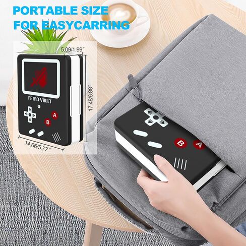 32-Slot Magnetic Game Cartridge Case Compatible with Nintendo Game Boy Advance – Patterned ABS Organizer with Secure Silicone Tray for Travel, Display & Collection Storage in Saudi Arabia