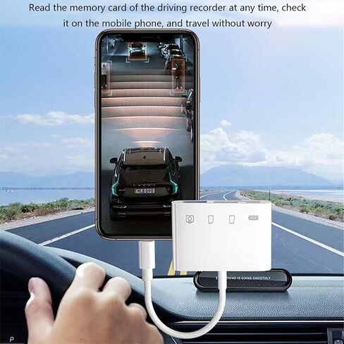 Lightning to SD Card Reader - محول بطاقة ذاكرة 4 في 1 لجهاز iPhone مع USB Female OTG، متوافق مع بطاقات SD/TF. محمول وشحن سريع. in Saudi Arabia
