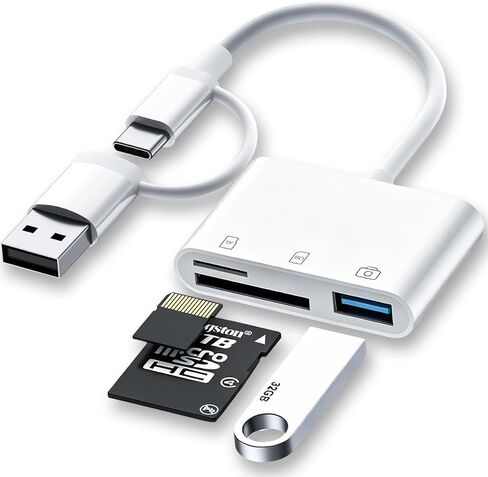 USB C & USB to SD Micro SD Memory Card Reader Digital Camera Viewer Adapter in Saudi Arabia