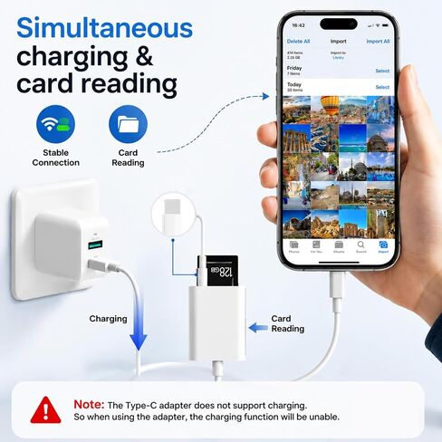 SD Card Reader USB-C with Dual Card Slot and Charging Port in Saudi Arabia