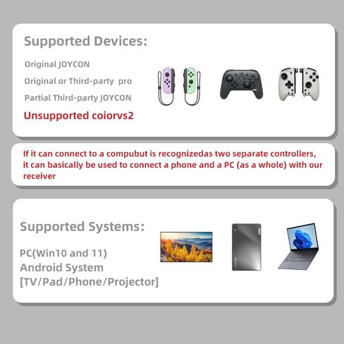 TEGRUP Joy-Con Unified Controller Receiver Kit – Supports Android Phones, Tablets & PCs. Includes Receiver Unit, USB-C Adapter & Dedicated Fast-Charging Port. in Saudi Arabia