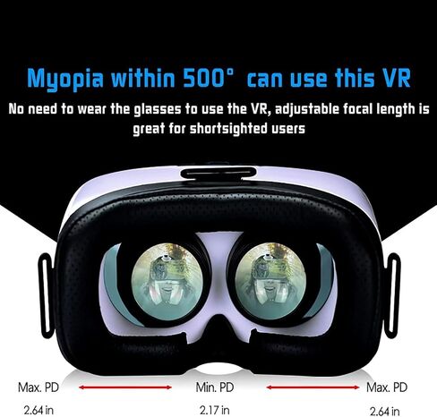 2025 New VR Headset for iPhone & Android Phone, Virtual Reality Goggles for VR Game Video Movies, Education,Kids, Compatible with Phones 4.5"-6.3" in Saudi Arabia