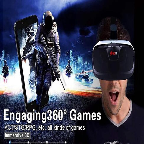 2025 New VR Headset for iPhone & Android Phone, Virtual Reality Goggles for VR Game Video Movies, Education,Kids, Compatible with Phones 4.5"-6.3" in Saudi Arabia