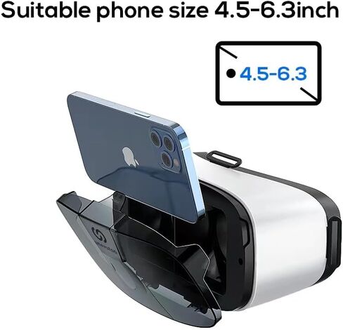 2025 New VR Headset for iPhone & Android Phone, Virtual Reality Goggles for VR Game Video Movies, Education,Kids, Compatible with Phones 4.5"-6.3" in Saudi Arabia