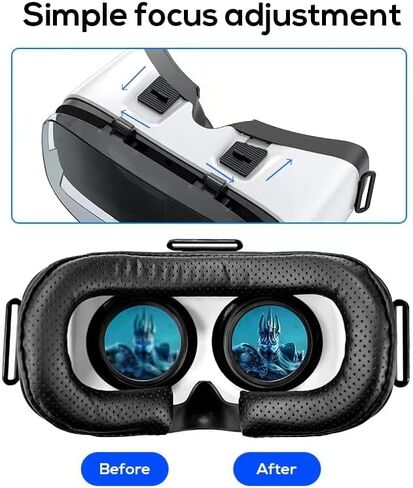 2025 New VR Headset for iPhone & Android Phone, Virtual Reality Goggles for VR Game Video Movies, Education,Kids, Compatible with Phones 4.5"-6.3" in Saudi Arabia