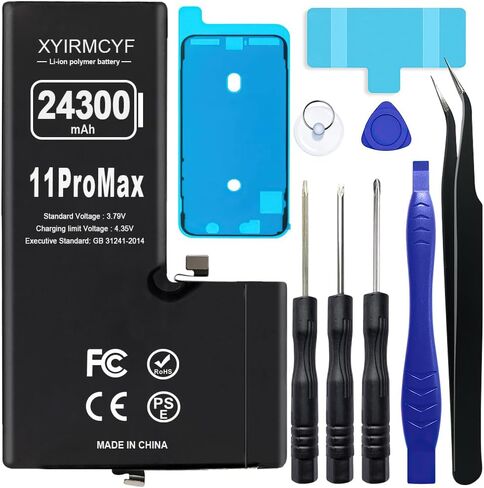 XYIRMCYF 24300mAh Super Capacity Battery Compatible with iPhone 11, 0 Cycle Li-Polymer Replacement Battery for iPhone 11, with Professional Repair Tool Kit in Saudi Arabia