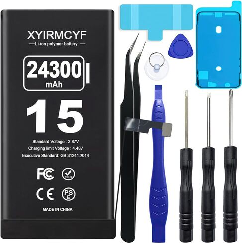 XYIRMCYF 24300mAh Super Capacity Battery Compatible with iPhone 11, 0 Cycle Li-Polymer Replacement Battery for iPhone 11, with Professional Repair Tool Kit in Saudi Arabia