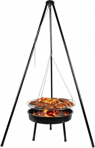 Campfire Camping Tripod Grill with a barbecue basin, suitable for outdoor backyard barbecue party grill, Campfire Cooking Equipment(Tripod） in Saudi Arabia