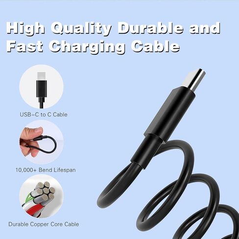 شاحن سريع iPhone 17 16 15 Pro، 60 وات 5 منافذ USB C شاحن هاتف سريع الشحن، 2 حزمة شاحن جداري سريع من النوع C بطول 10 أقدام سلك شحن USB C لهاتف iPhone 17 Pro/17 ProMax/17 Air/16 ProMax/16e/15 Pro in Saudi Arabia
