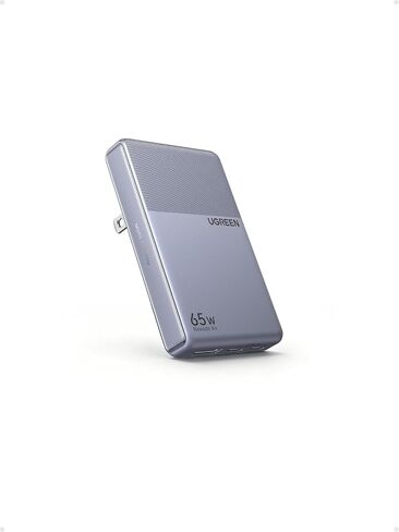 UGREEN Nexode Air 65W 3-Port USB C Charger Block، شاحن حائط USBC مسطح، محول طاقة نحيف للغاية وقابل للطي لجهاز MacBook Air/Neo/Pro، iPhone 17 16، Galaxy S26/S25، iPad، رمادي in Saudi Arabia